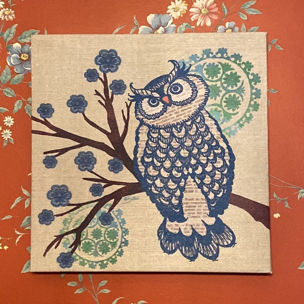Retro 70s Vibe Bella Dos Santos Cute & Crafty Owl Canvas Art Picture 2012